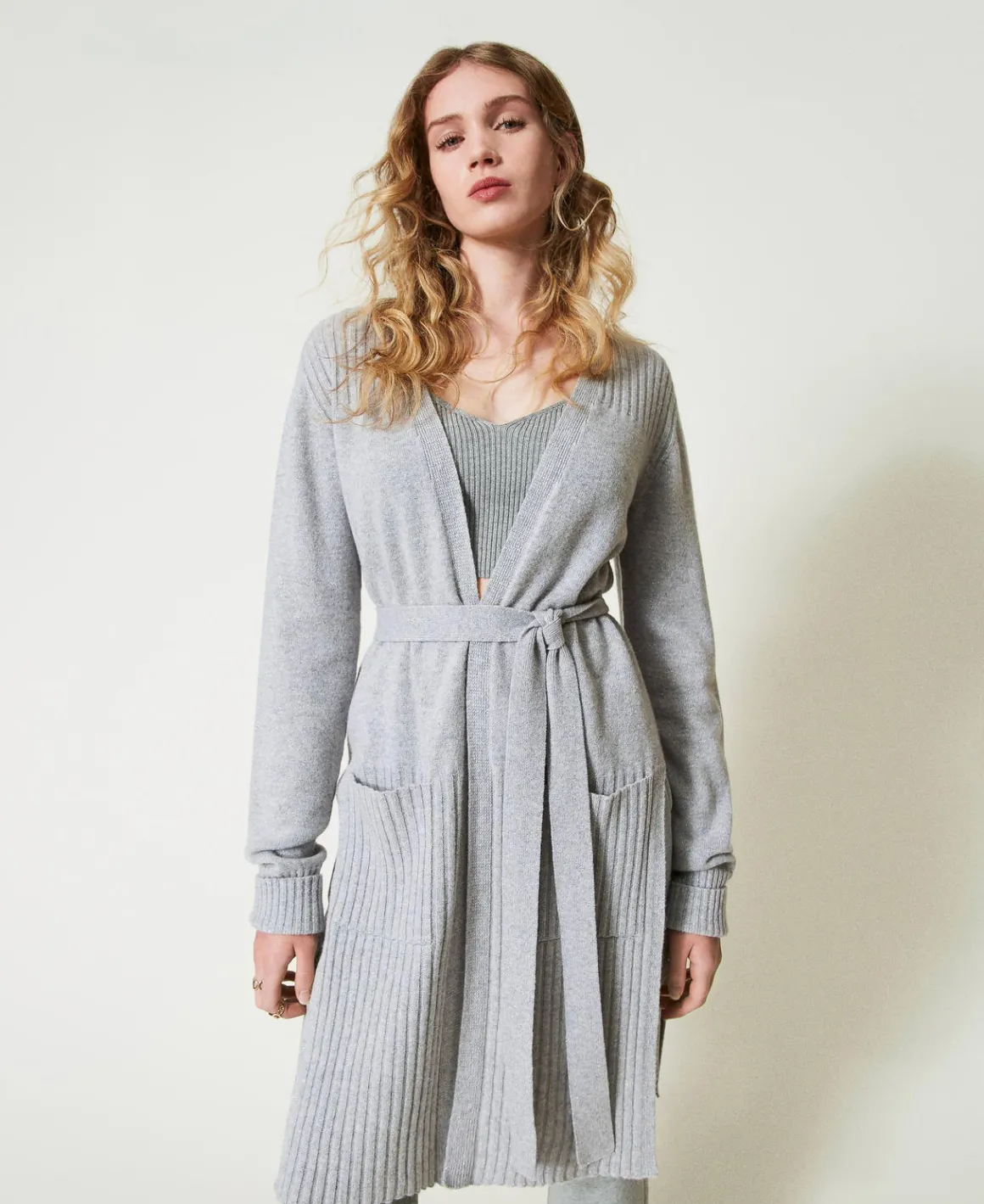 TWINSET Milano Maxi Cardigan In Misto Lana E Lurex | Maglie E Cardigan