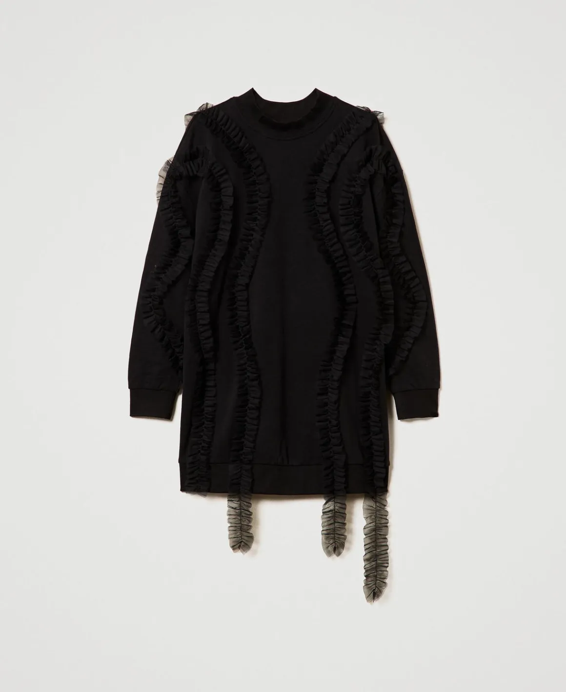 TWINSET Milano Maxi Felpa Con Volant In Tulle | Felpe