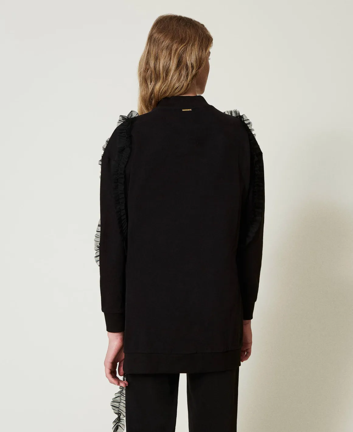 TWINSET Milano Maxi Felpa Con Volant In Tulle | Felpe