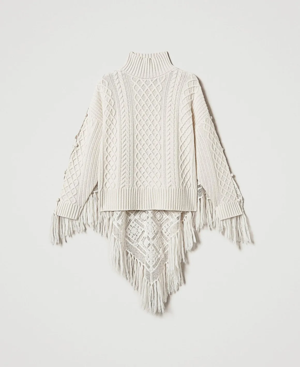 TWINSET Milano Maxi Maglia In Misto Lana Con Stola | Maglie E Cardigan