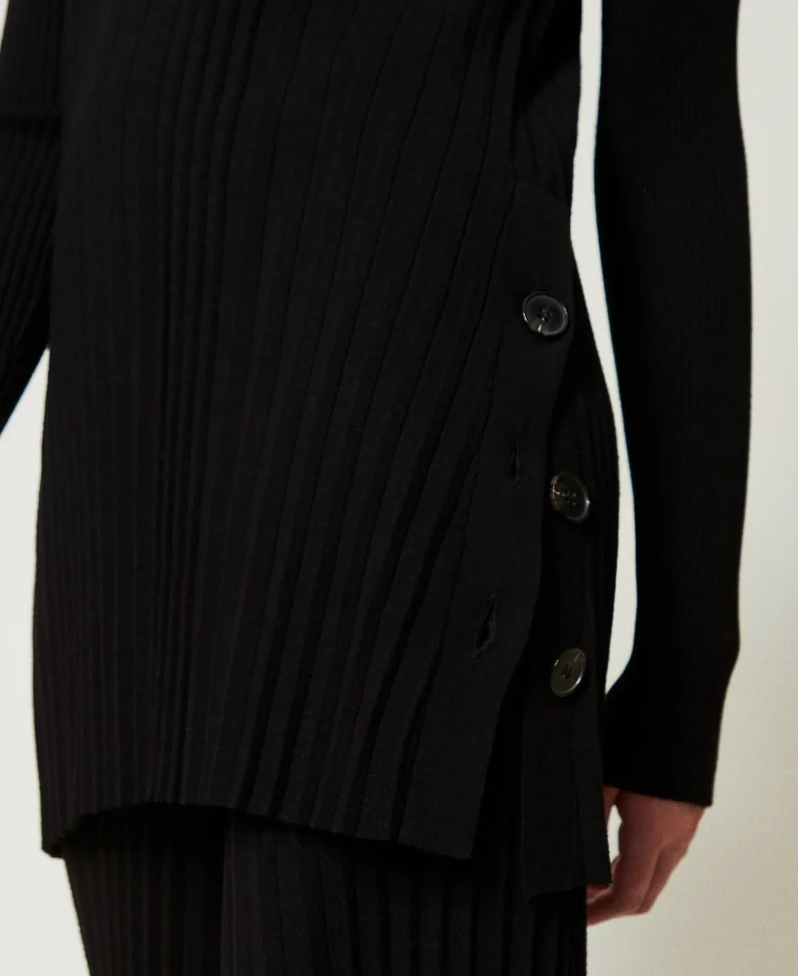 TWINSET Milano Maxi Maglia Plissé Con Bottoni | Maglie E Cardigan