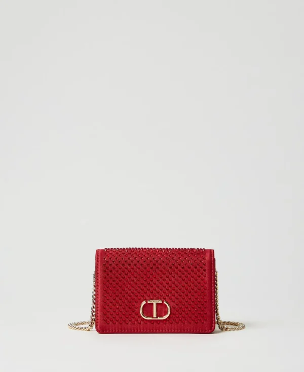 TWINSET Milano Mini Borsa A Tracolla In Raso Con Strass | Mini Borse | Borse A Mano