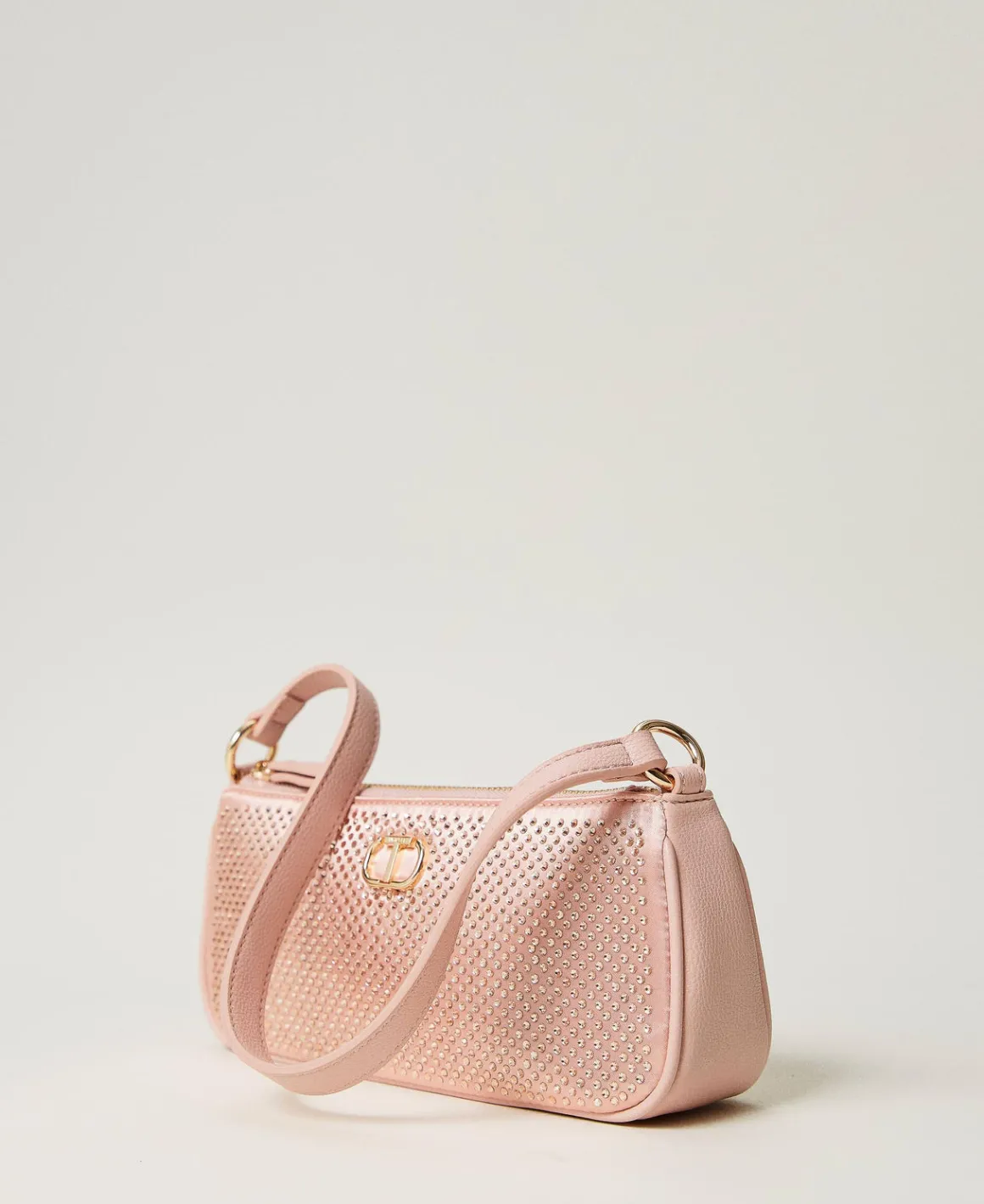 TWINSET Milano Mini Borsa In Raso Con Strass E Oval T | Mini Borse | Borse A Mano