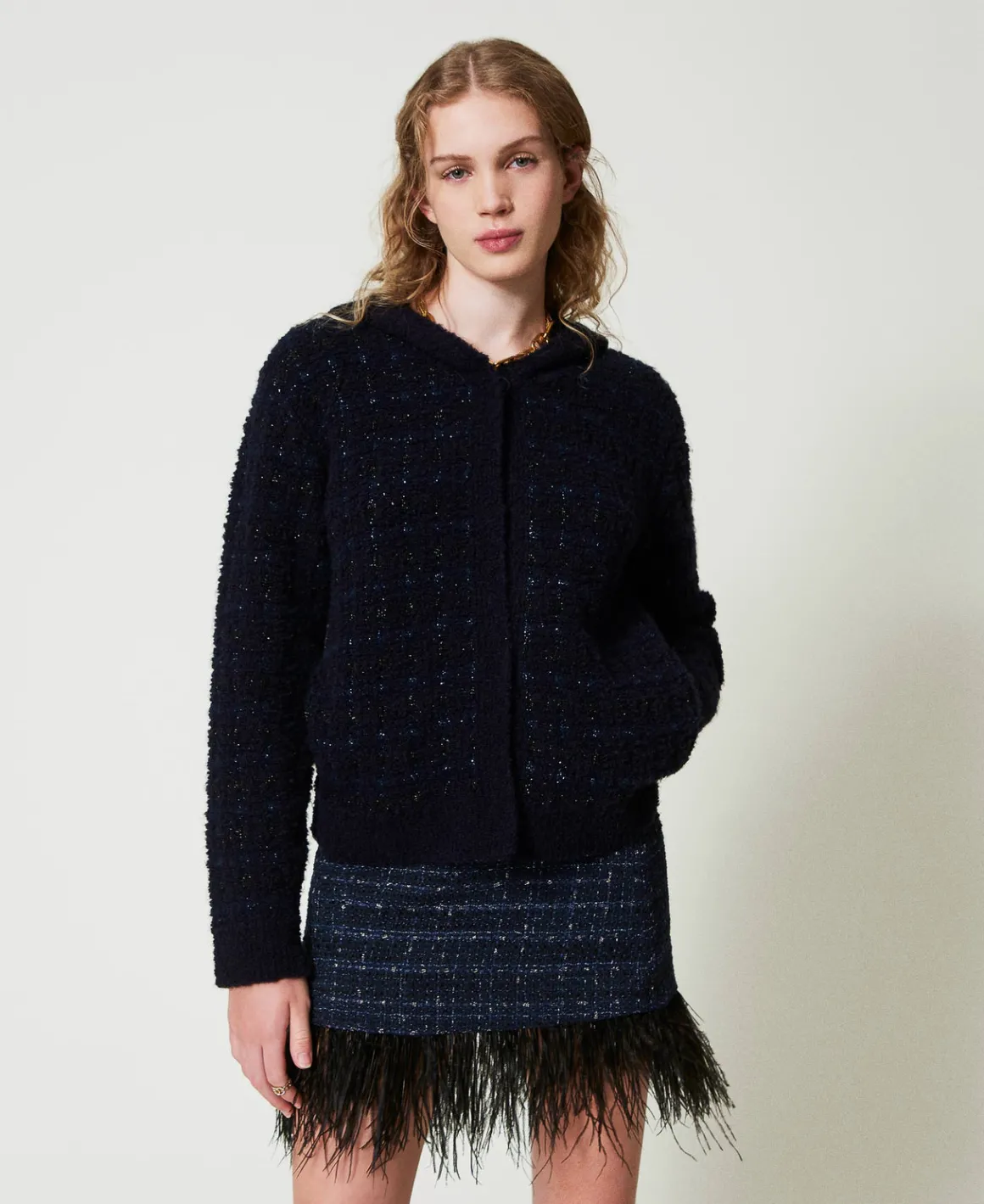 TWINSET Milano Minigonna Bouclé Con Piume | Gonne