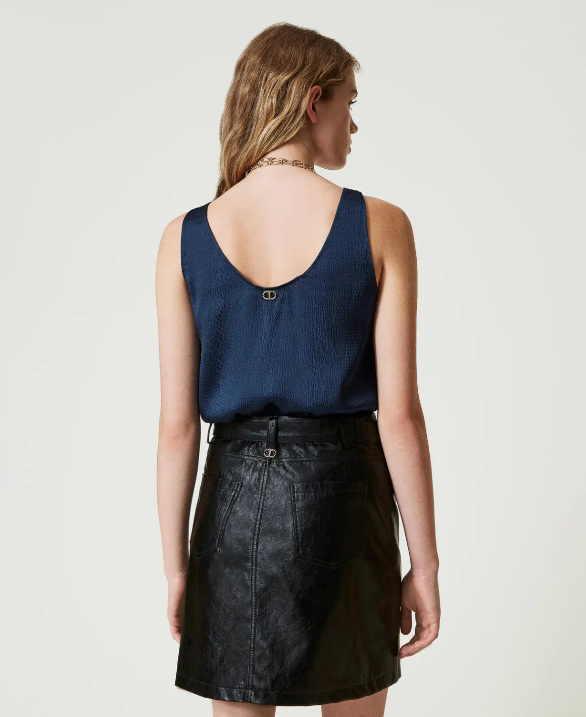 TWINSET Milano Minigonna Effetto Pelle Con Cintura | Gonne