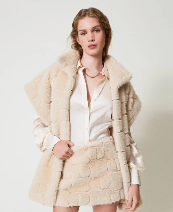 TWINSET Milano Minigonna In Faux Fur Con Oval T | Gonne