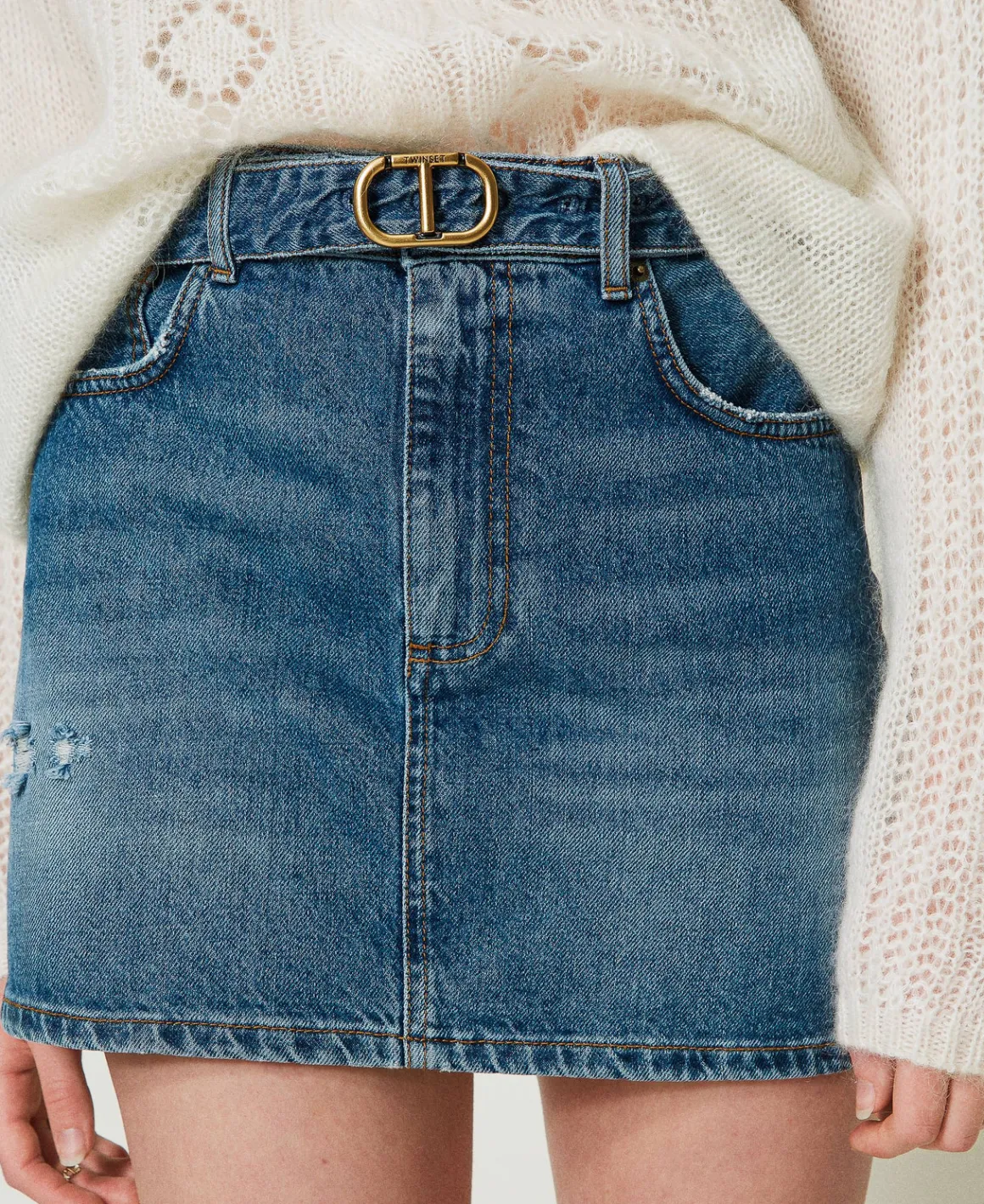 TWINSET Milano Minigonna In Jeans Con Cintura | Gonne