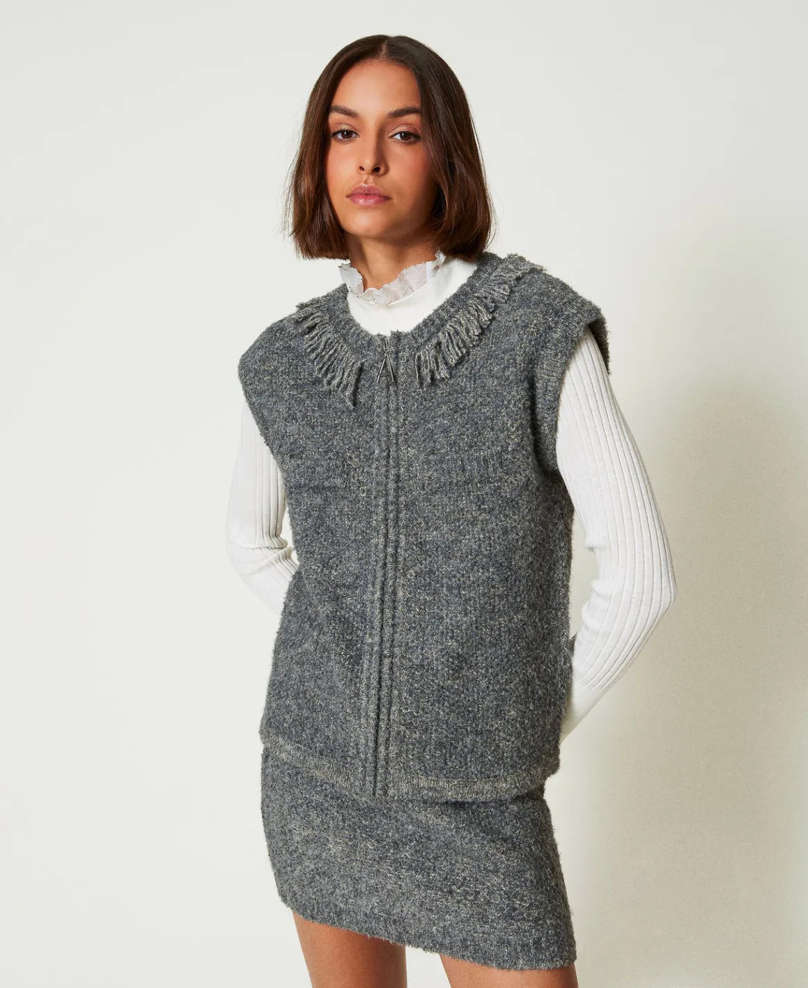 TWINSET Milano Minigonna In Maglia Bouclé Riciclata | Gonne