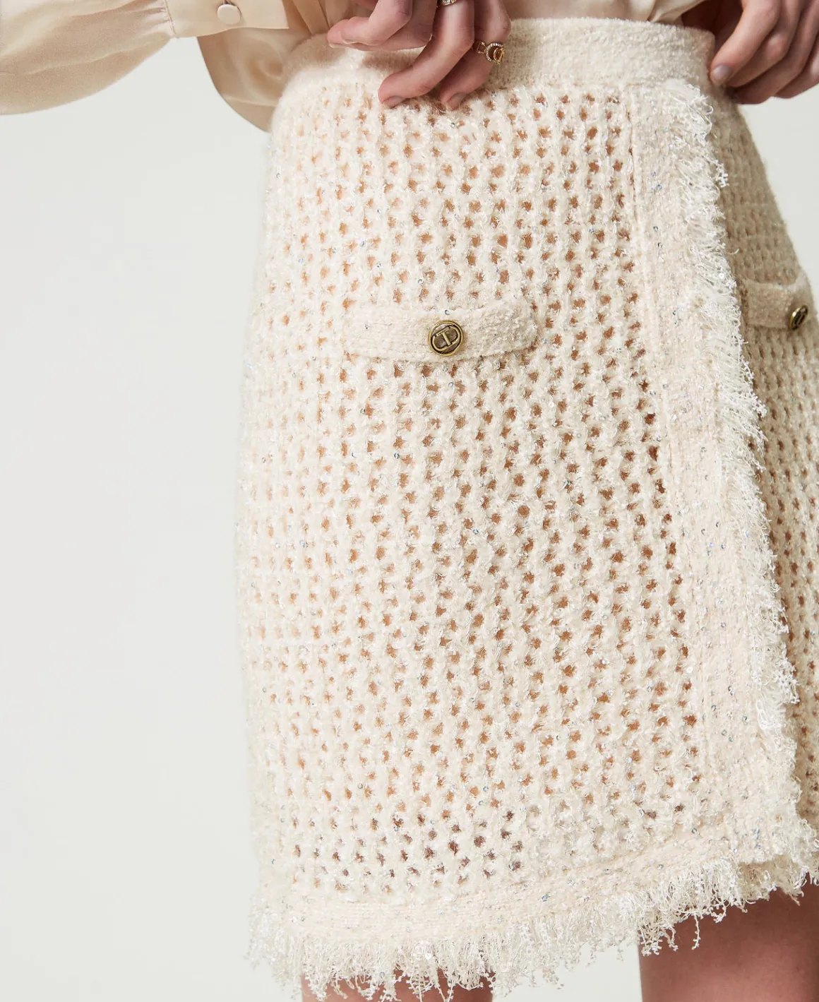 TWINSET Milano Minigonna In Maglia Jacquard A Rete | Gonne