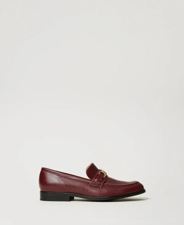 TWINSET Milano Mocassini In Pelle Con Morsetto Oval T | Ballerine E Mocassini | Scarpe Basse