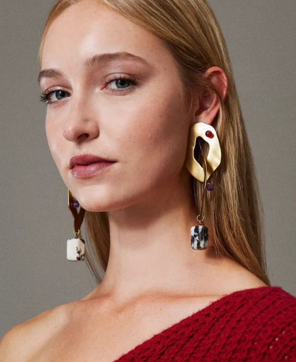TWINSET Milano Orecchino In Metallo A Catena Con Pietre | Bijoux