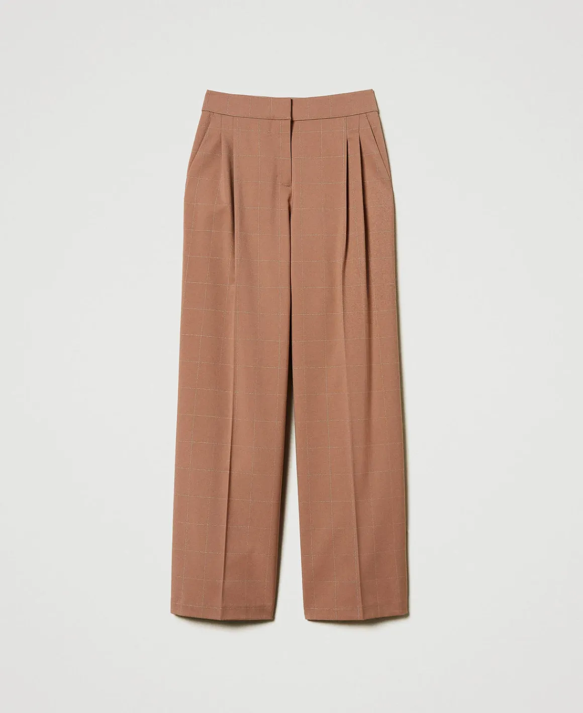 TWINSET Milano Pantaloni A Palazzo Check Con Lurex | Pantaloni Ampi E A Palazzo