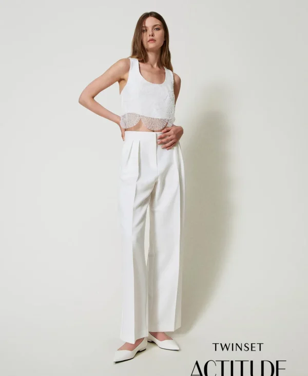 TWINSET Milano Pantaloni A Palazzo Con Pieghe | Pantaloni Ampi E A Palazzo