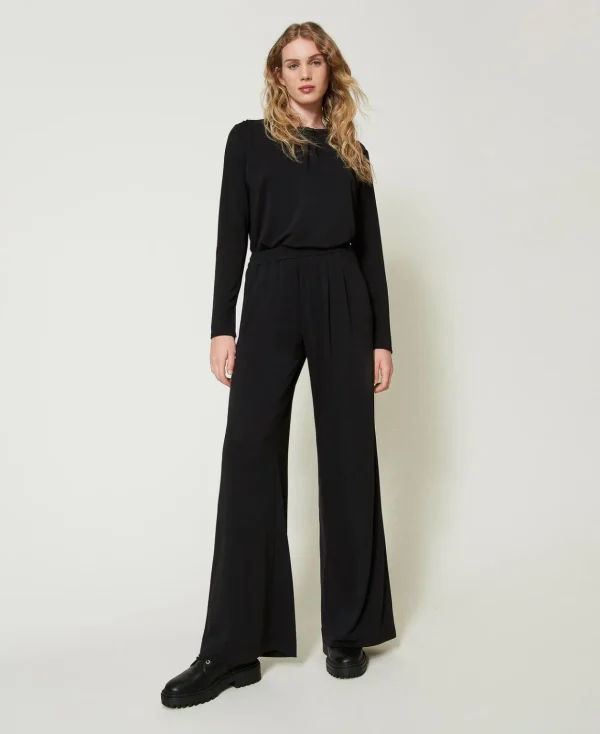 TWINSET Milano Pantaloni A Palazzo In Jersey Crêpe | Pantaloni Ampi E A Palazzo