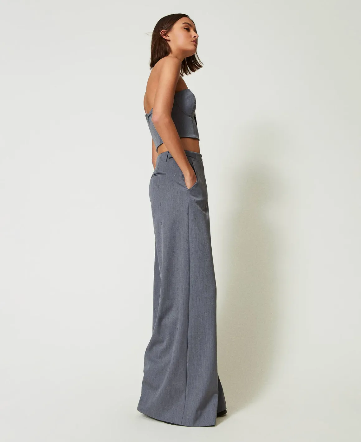 TWINSET Milano Pantaloni A Palazzo MYFO Con Ricamo | Pantaloni Ampi E A Palazzo