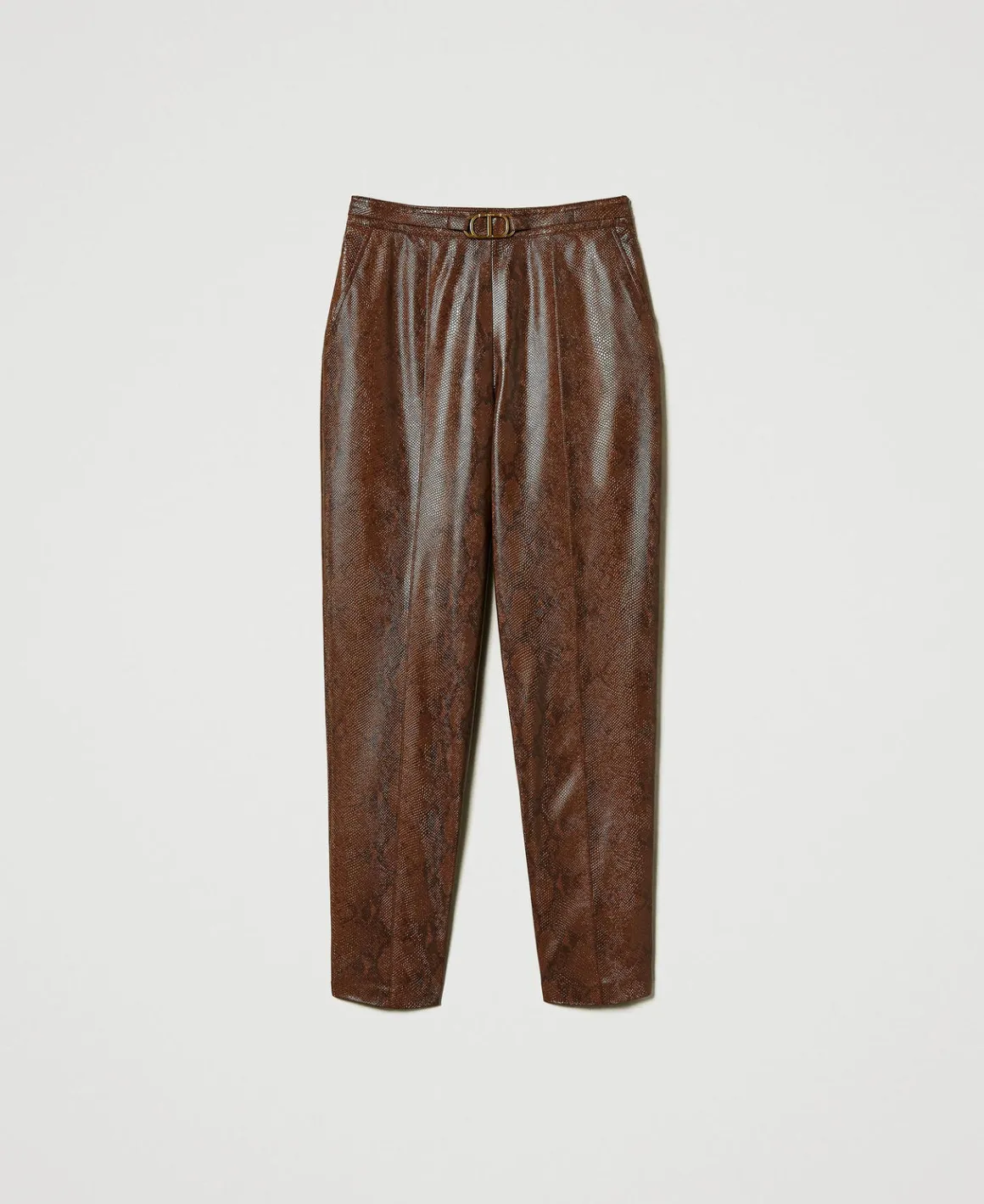 TWINSET Milano Pantaloni A Sigaretta Effetto Pelle Lizard | Pantaloni Dritti E A Sigaretta