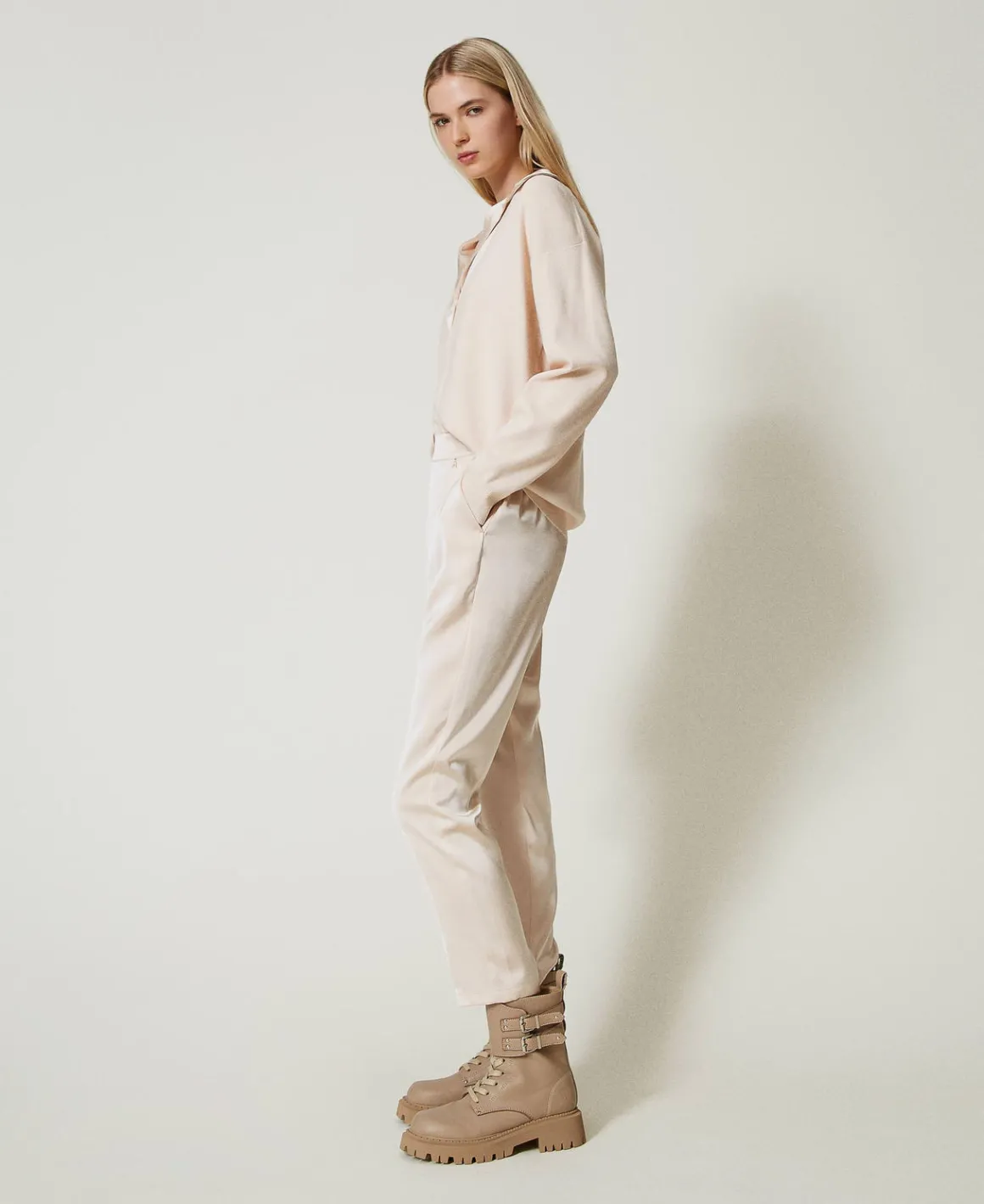 TWINSET Milano Pantaloni A Sigaretta In Raso | Pantaloni Dritti E A Sigaretta