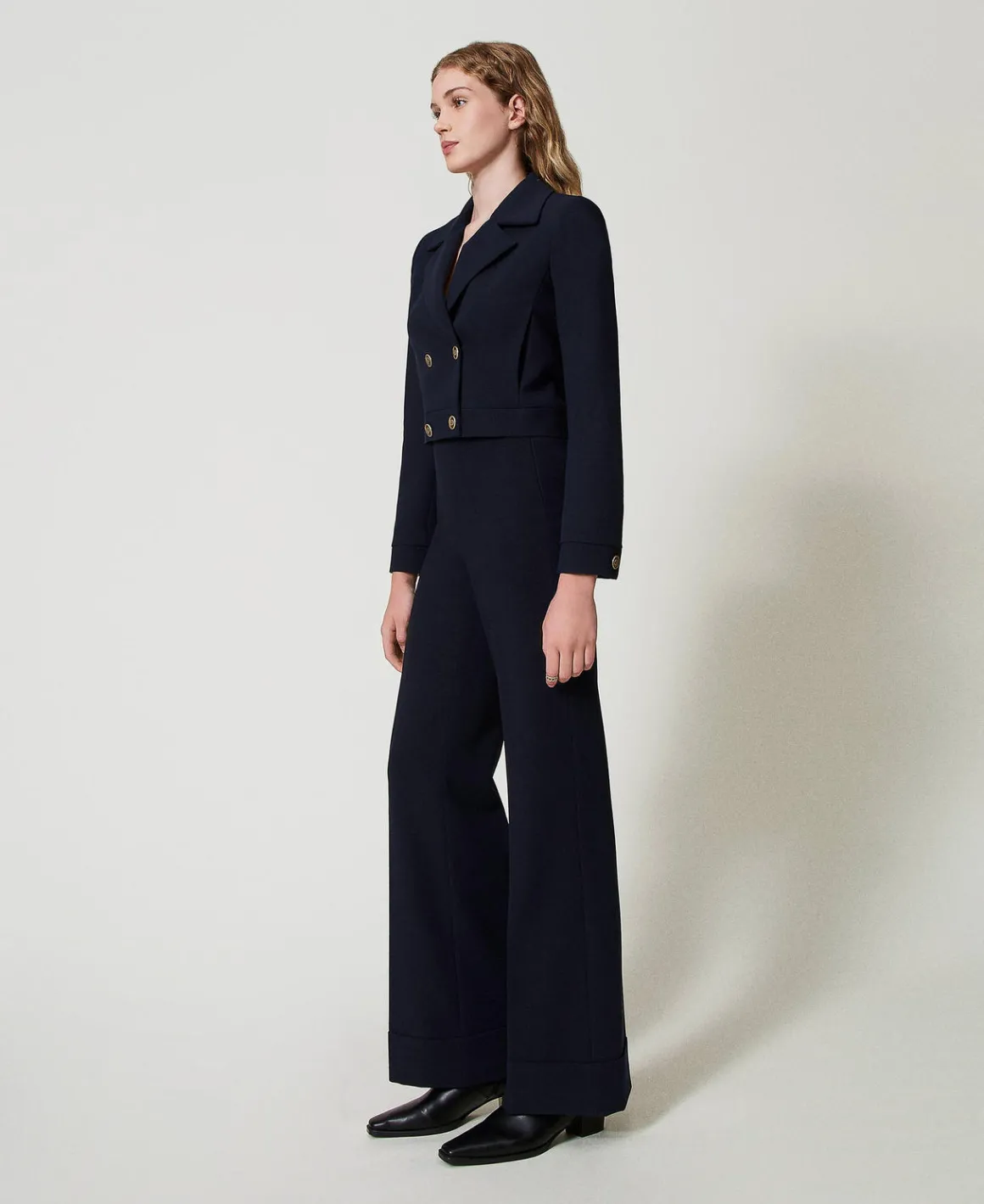 TWINSET Milano Pantaloni A Vita Alta In Cady Crêpe | Pantaloni Eleganti | Pantaloni Dritti E A Sigaretta