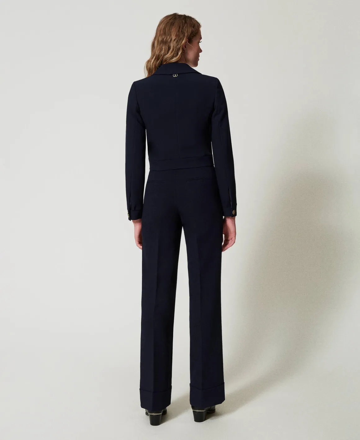TWINSET Milano Pantaloni A Vita Alta In Cady Crêpe | Pantaloni Eleganti | Pantaloni Dritti E A Sigaretta