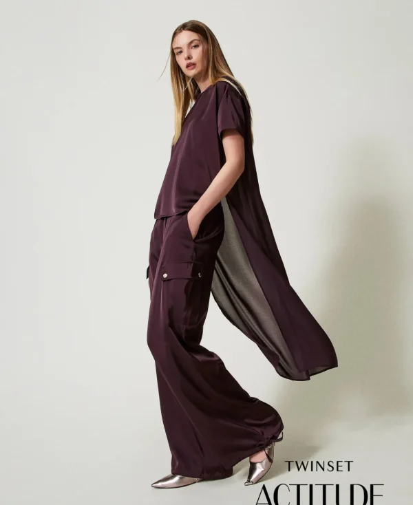TWINSET Milano Pantaloni Cargo In Raso | Pantaloni Cargo