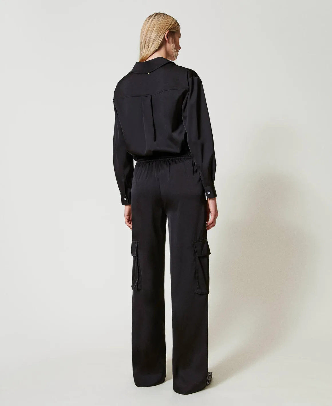 TWINSET Milano Pantaloni Cargo In Raso | Pantaloni Cargo | Pantaloni Ampi E A Palazzo