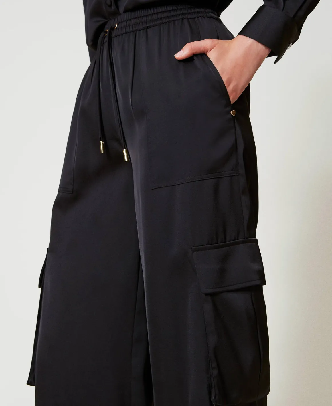 TWINSET Milano Pantaloni Cargo In Raso | Pantaloni Cargo | Pantaloni Ampi E A Palazzo