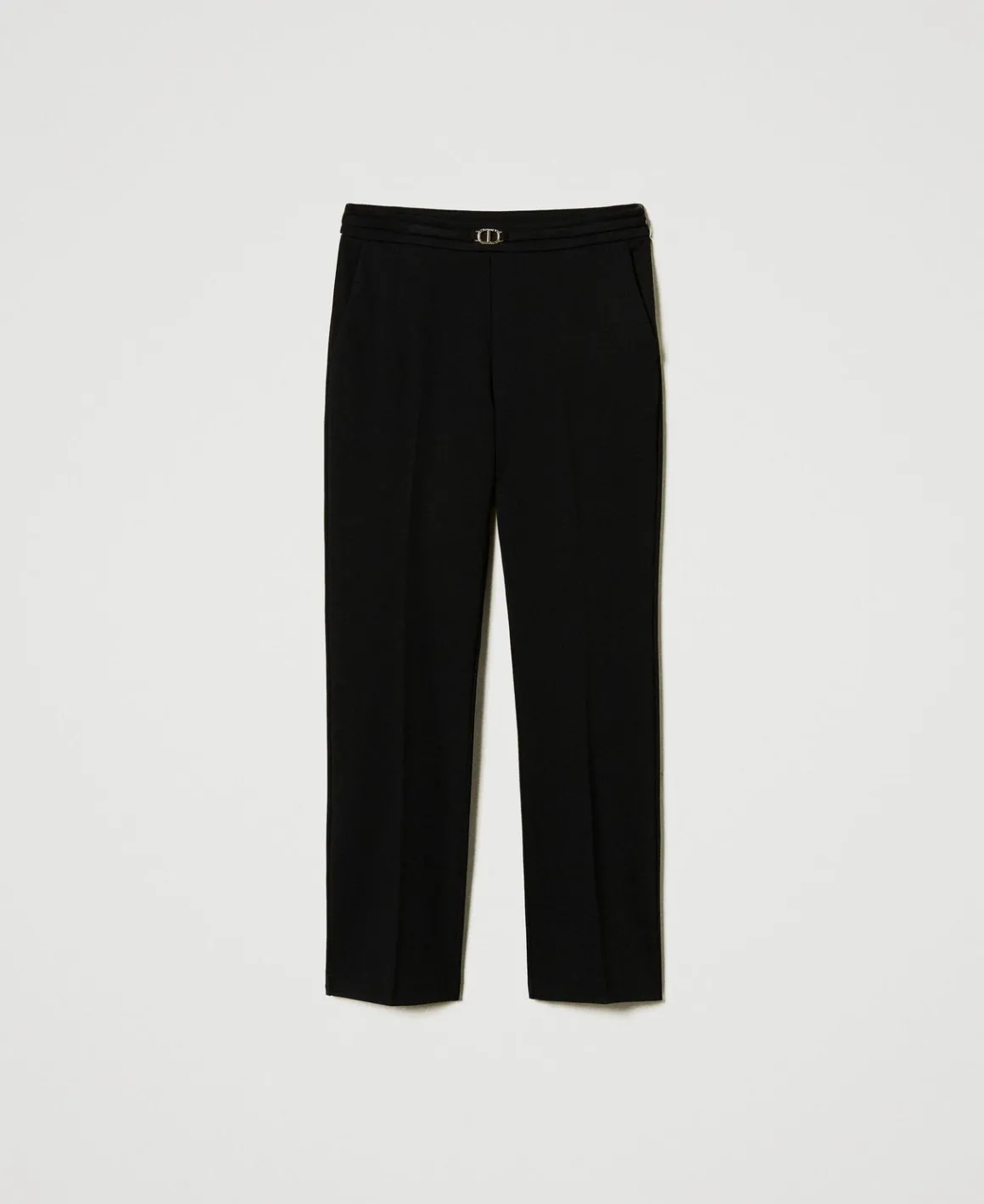 TWINSET Milano Pantaloni Con Cinturino Oval T E Piega | Pantaloni Eleganti | Pantaloni Dritti E A Sigaretta