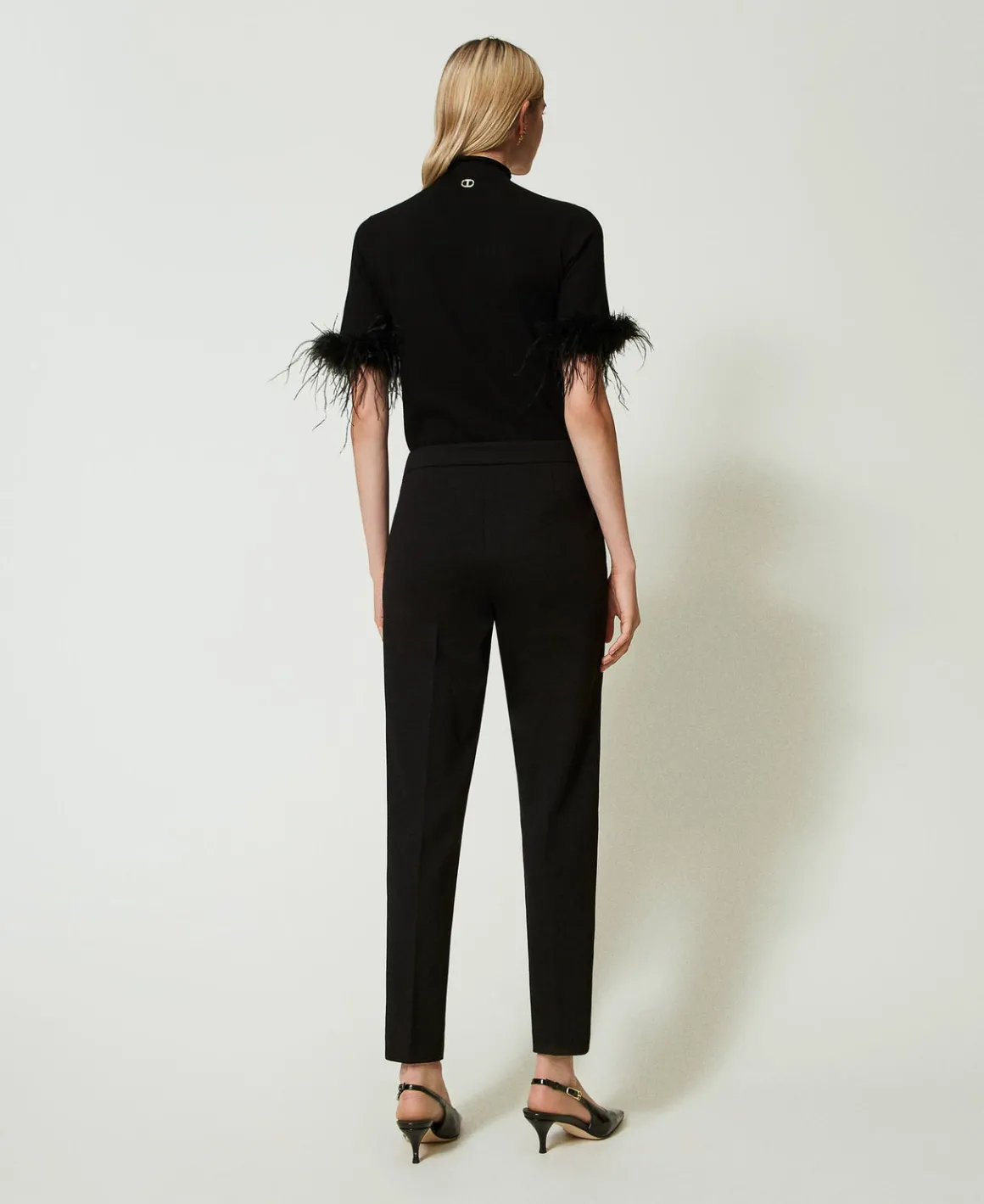 TWINSET Milano Pantaloni Con Cinturino Oval T E Piega | Pantaloni Eleganti | Pantaloni Dritti E A Sigaretta