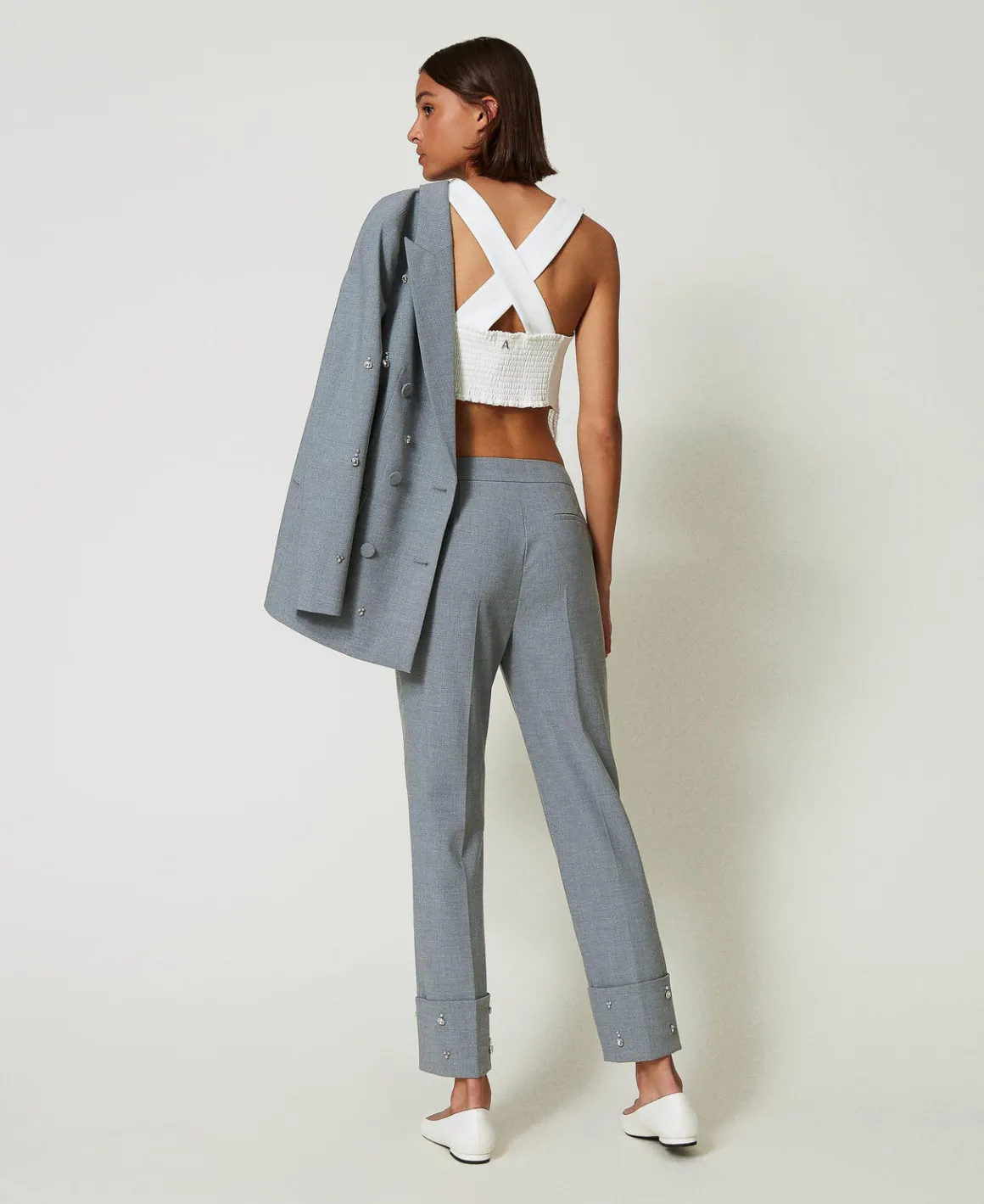 TWINSET Milano Pantaloni Con Ricami A Mano | Pantaloni Eleganti | Pantaloni Dritti E A Sigaretta