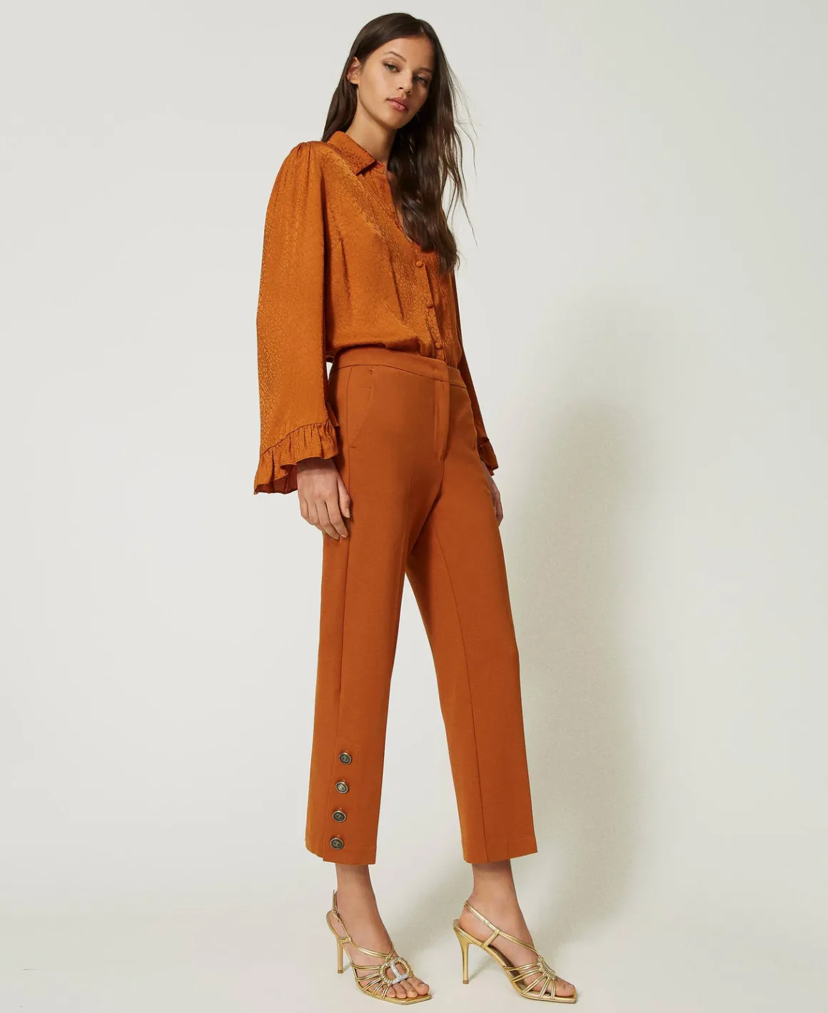 TWINSET Milano Pantaloni Cropped Con Bottoni | Pantaloni Eleganti