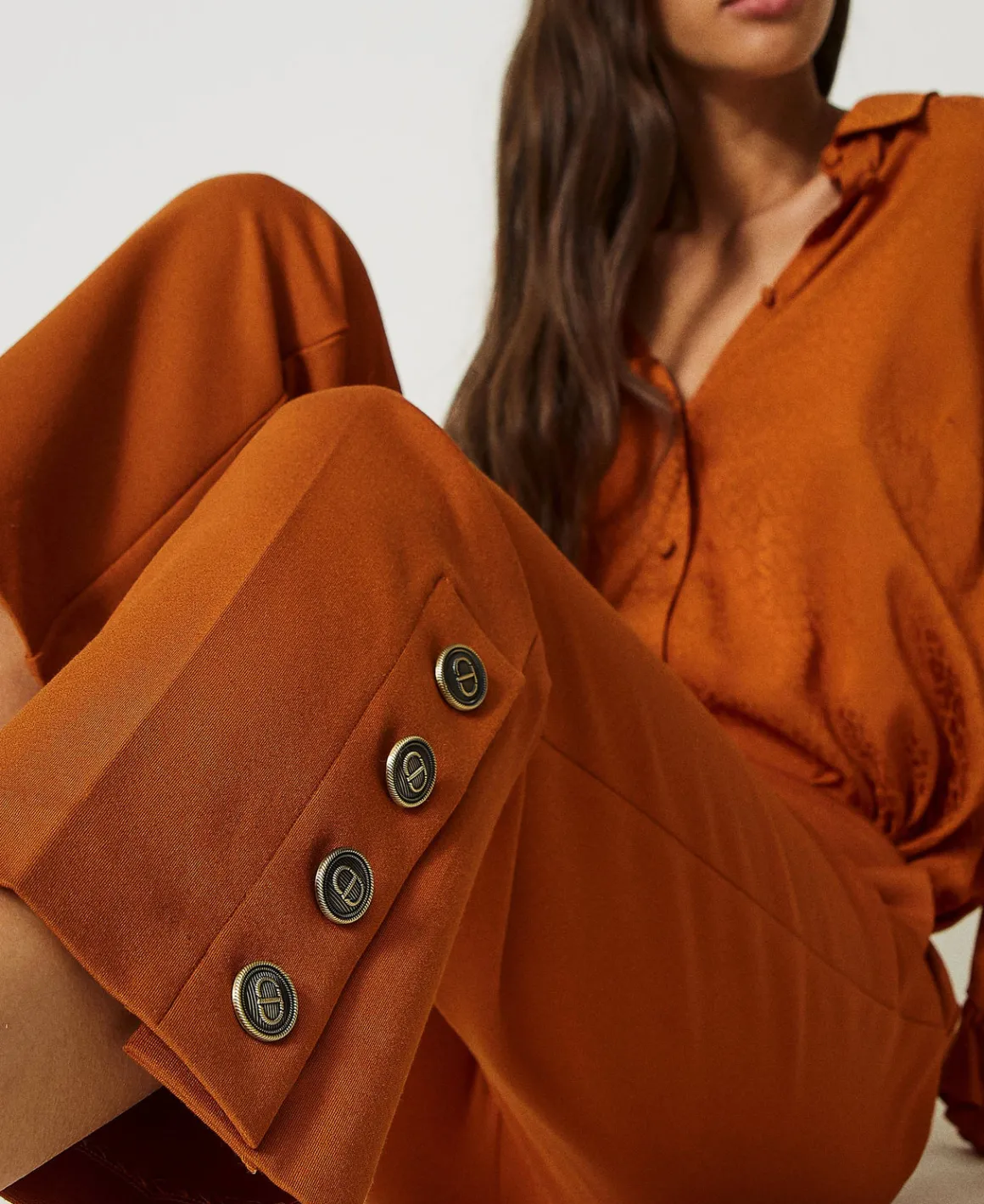 TWINSET Milano Pantaloni Cropped Con Bottoni | Pantaloni Eleganti