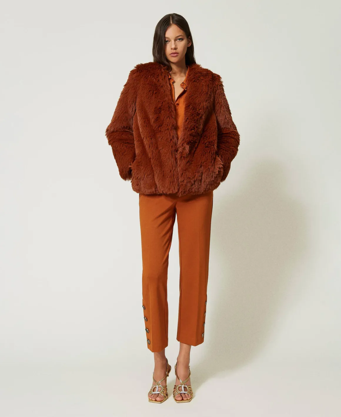 TWINSET Milano Pantaloni Cropped Con Bottoni | Pantaloni Eleganti
