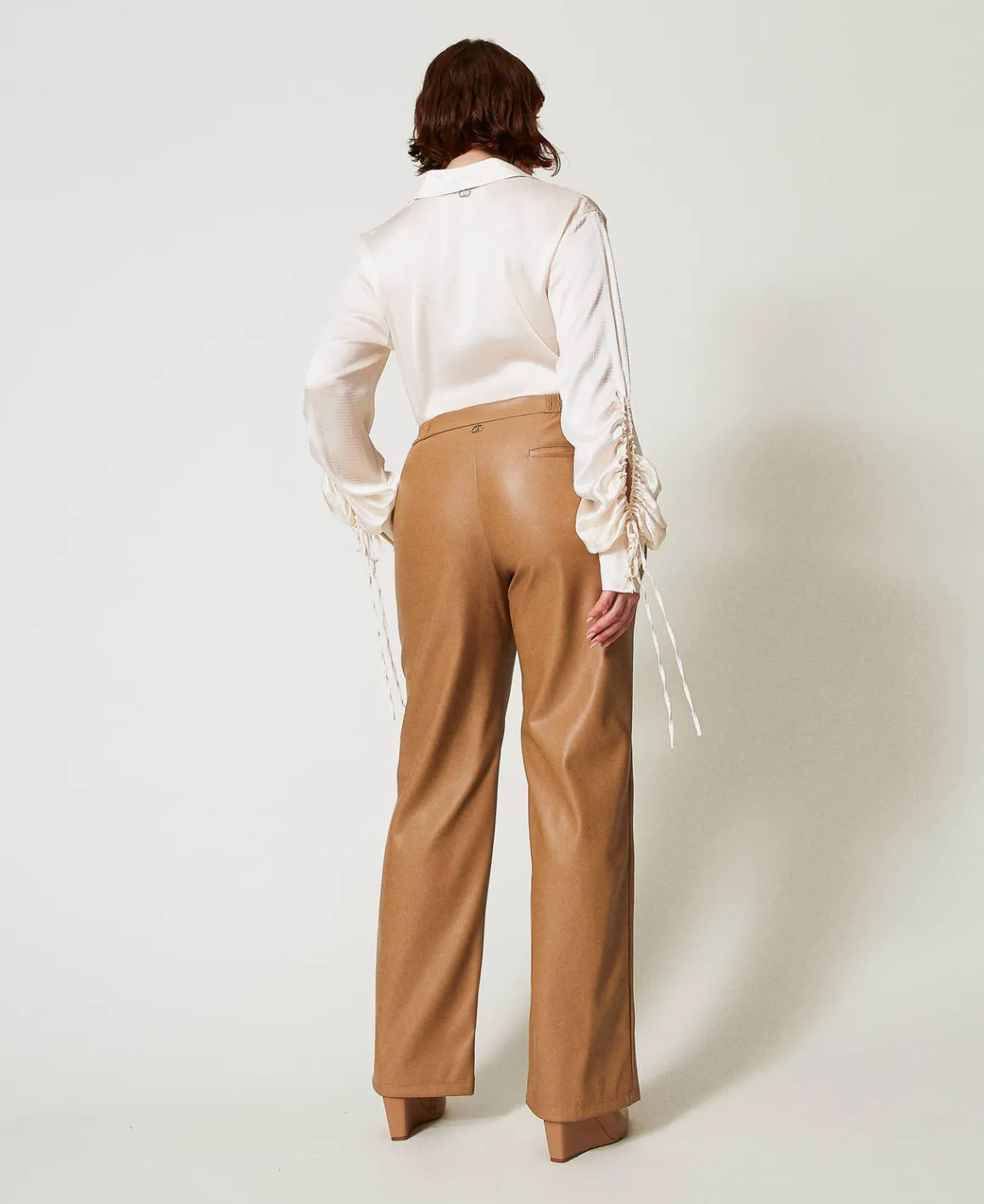 TWINSET Milano Pantaloni Effetto Pelle Con Elastico | Pantaloni Dritti E A Sigaretta