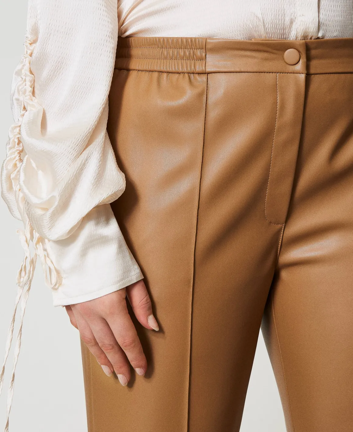 TWINSET Milano Pantaloni Effetto Pelle Con Elastico | Pantaloni Dritti E A Sigaretta