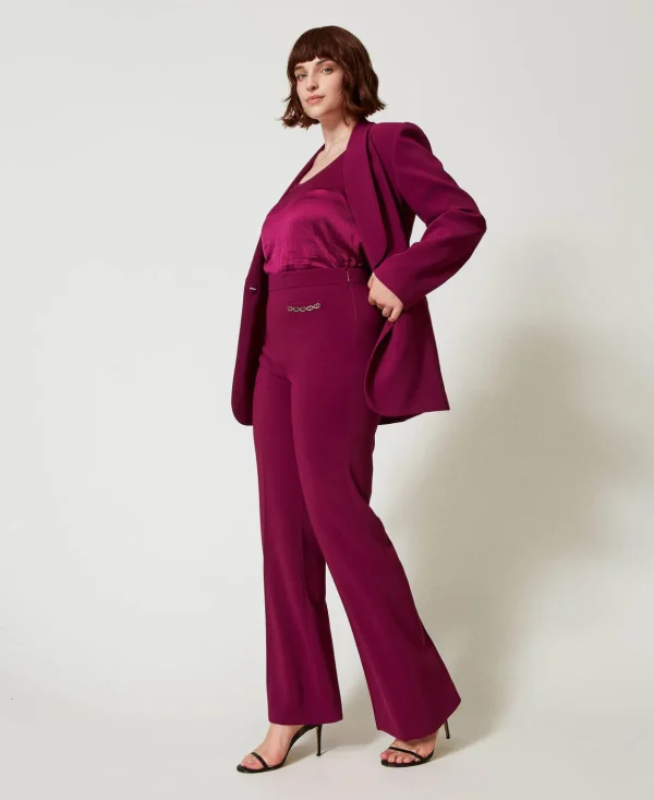 TWINSET Milano Pantaloni Flare Con Catena Oval T | Pantaloni Flare