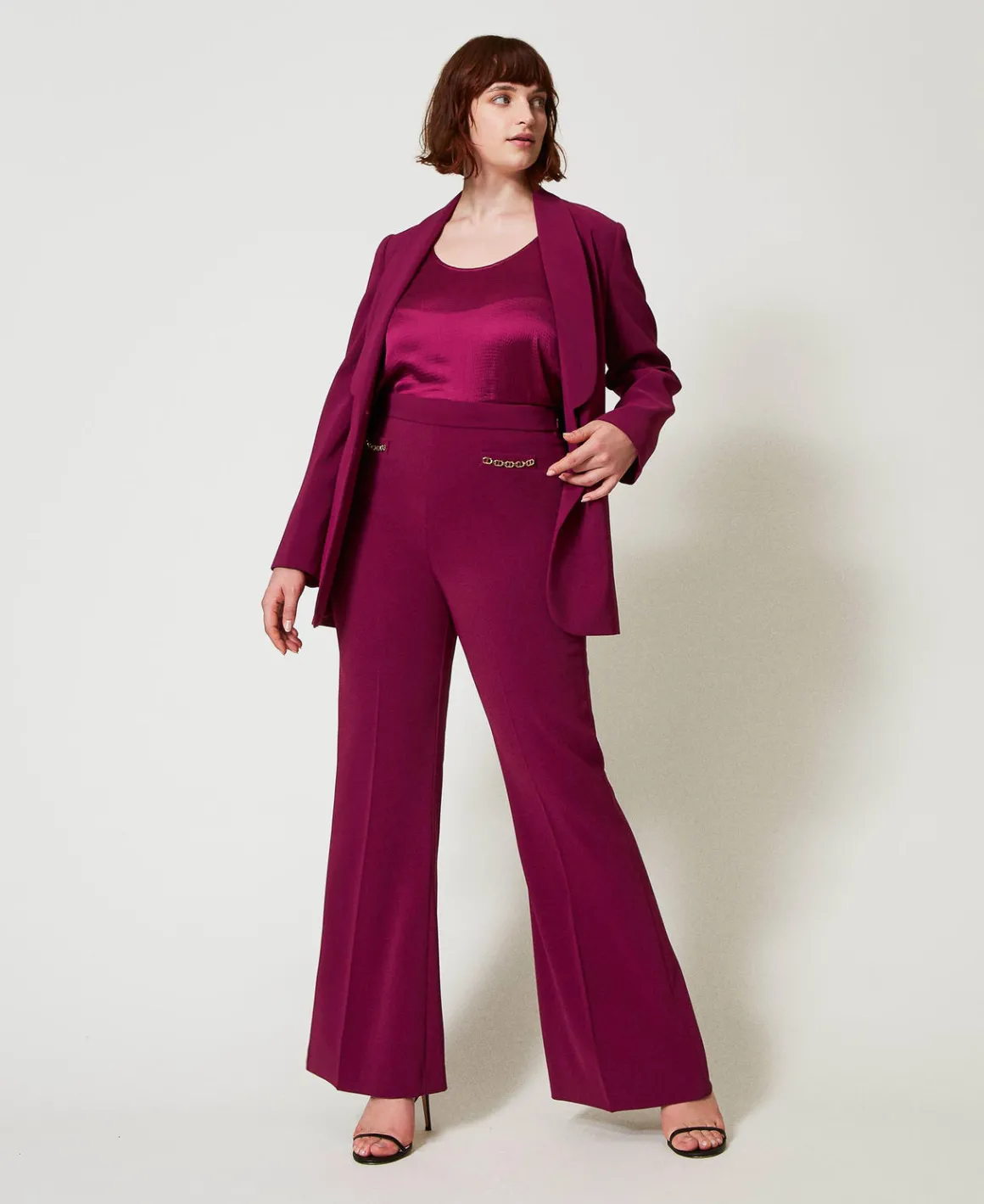 TWINSET Milano Pantaloni Flare Con Catena Oval T | Pantaloni Flare