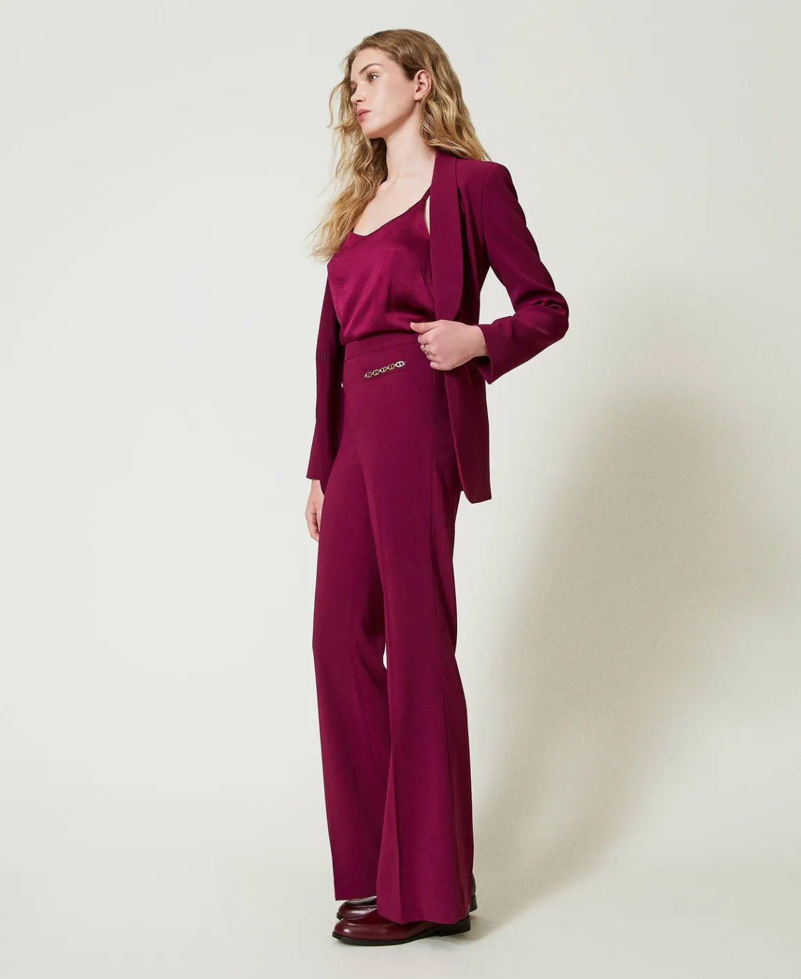 TWINSET Milano Pantaloni Flare Con Catena Oval T | Pantaloni Flare