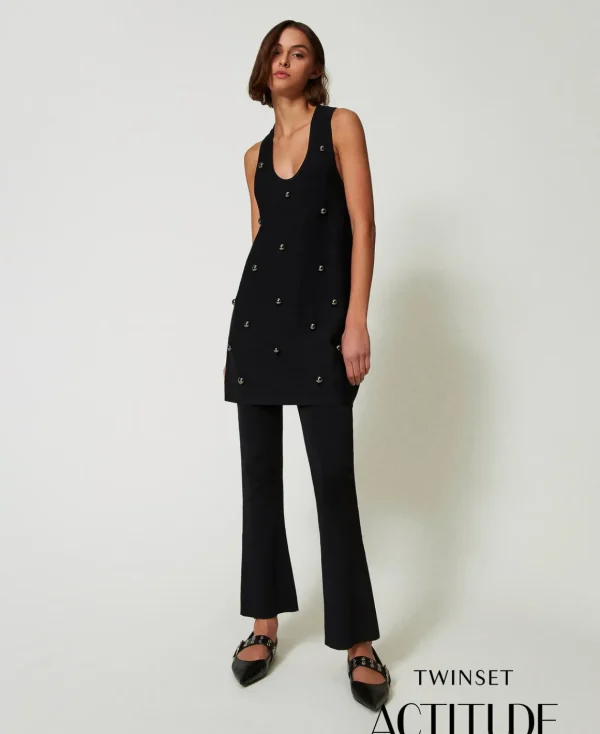TWINSET Milano Pantaloni Flare In Maglia | Pantaloni Flare
