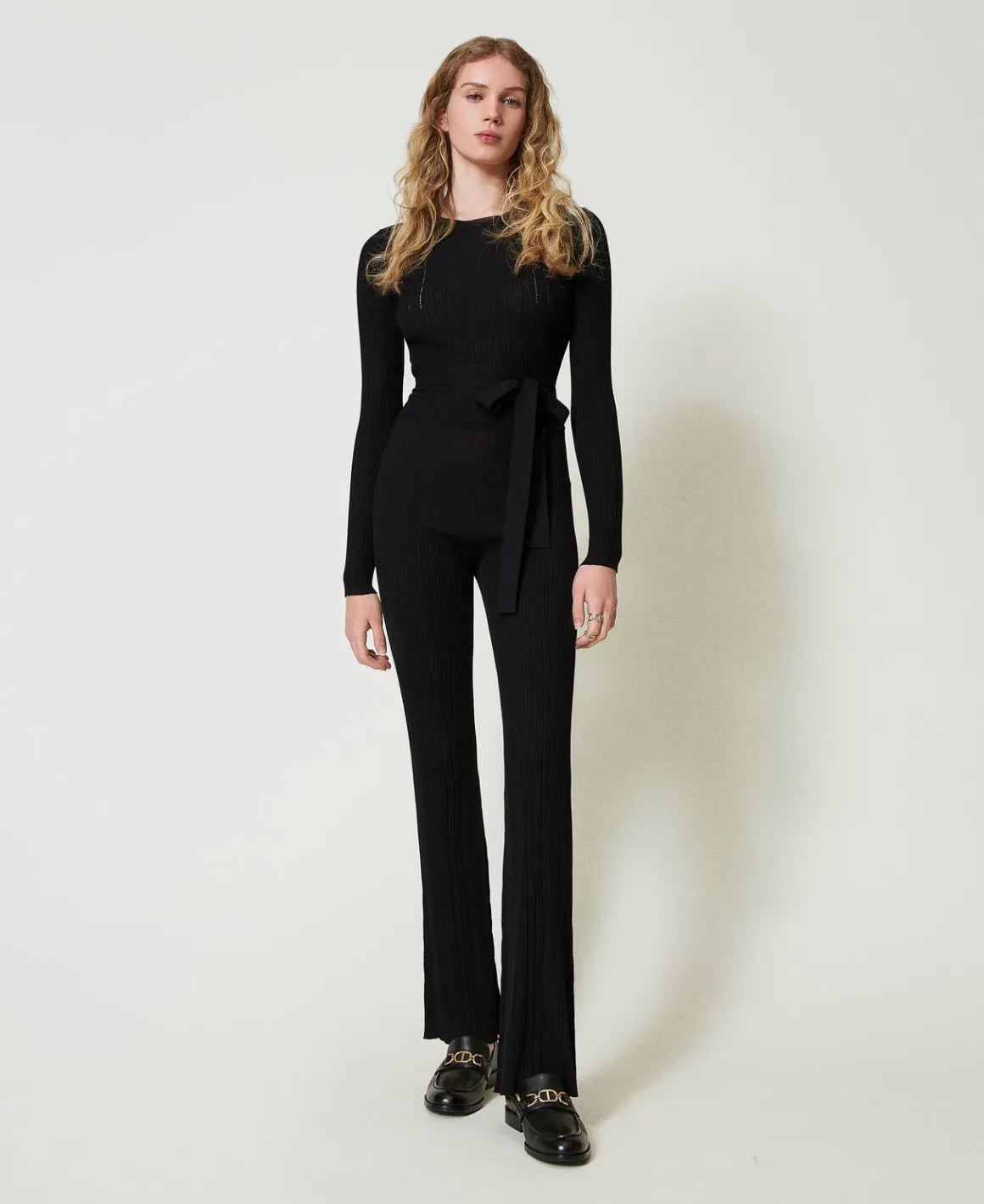 TWINSET Milano Pantaloni Flare In Maglia A Costine | Pantaloni Flare