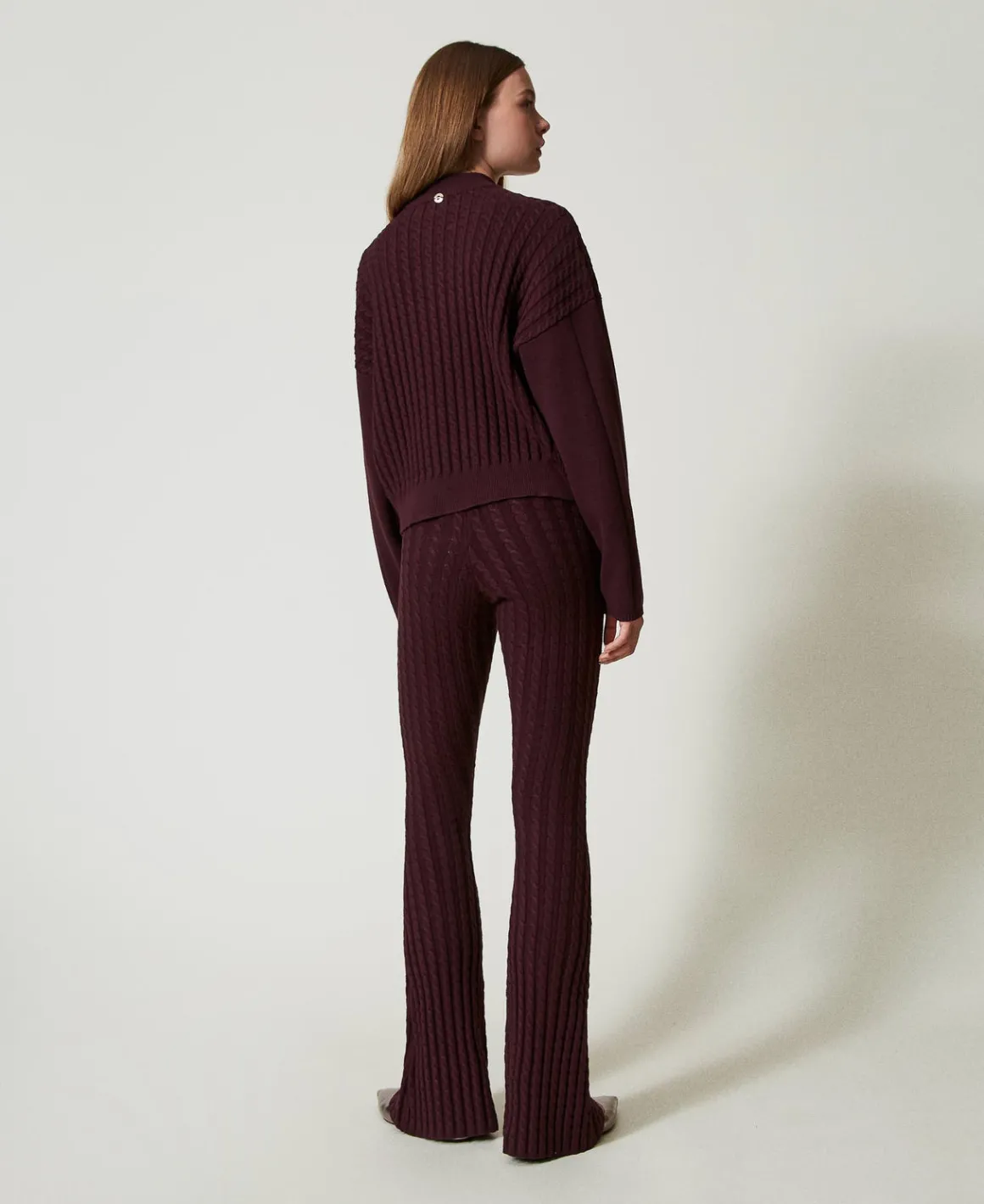 TWINSET Milano Pantaloni Flare In Maglia A Trecce | Pantaloni Flare