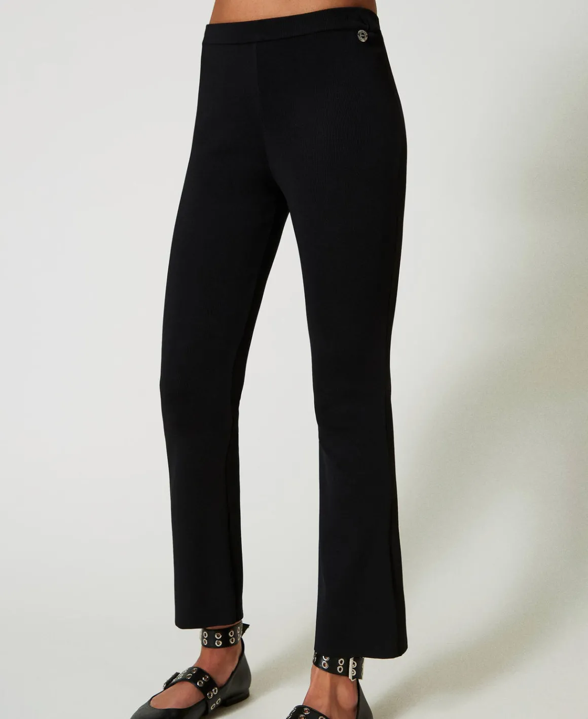 TWINSET Milano Pantaloni Flare In Maglia | Pantaloni Flare