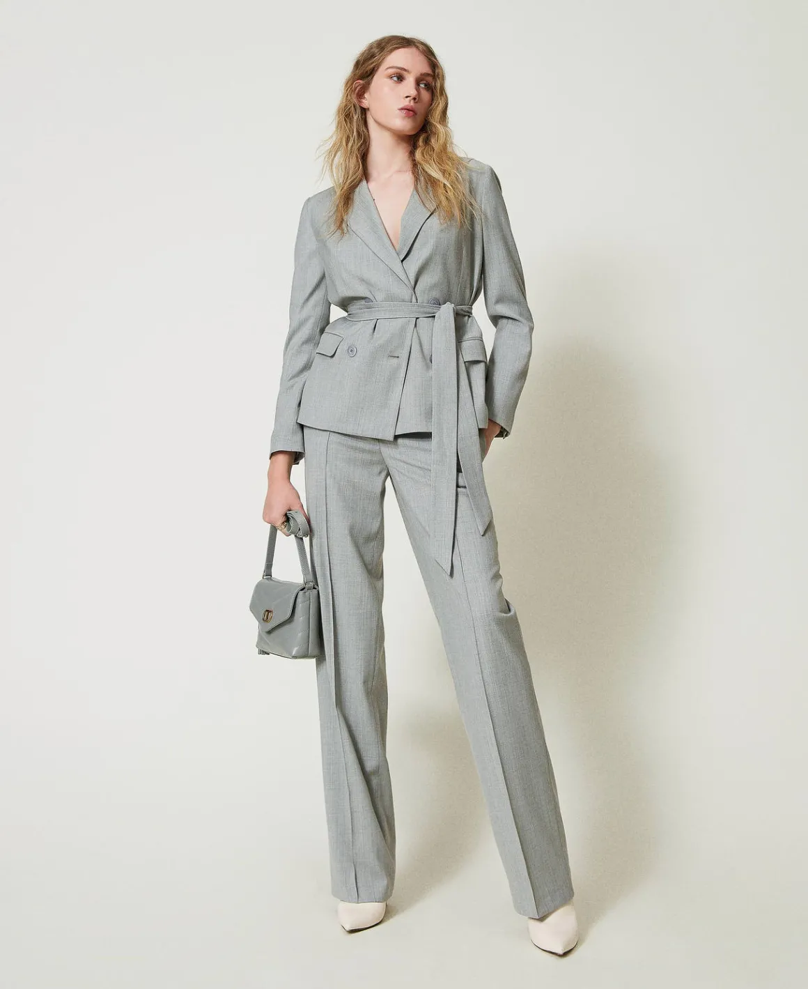 TWINSET Milano Pantaloni In Misto Lana Con Piega | Pantaloni Dritti E A Sigaretta | Pantaloni Eleganti