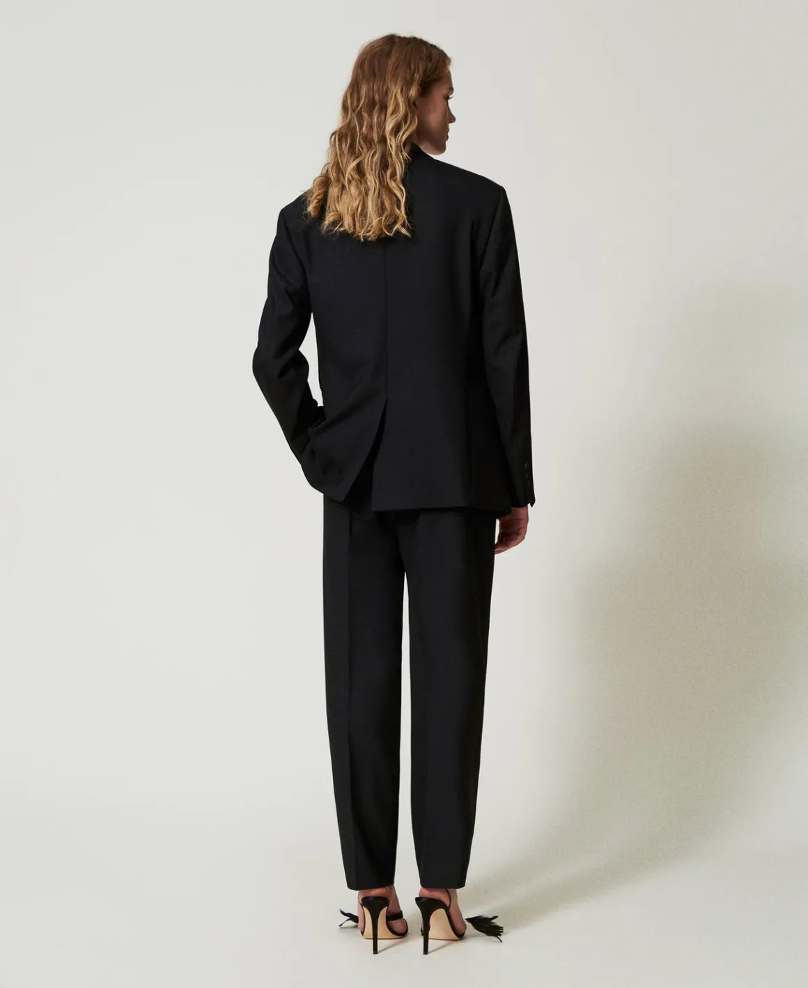TWINSET Milano Pantaloni In Serge Misto Lana | Pantaloni Eleganti | Pantaloni Dritti E A Sigaretta