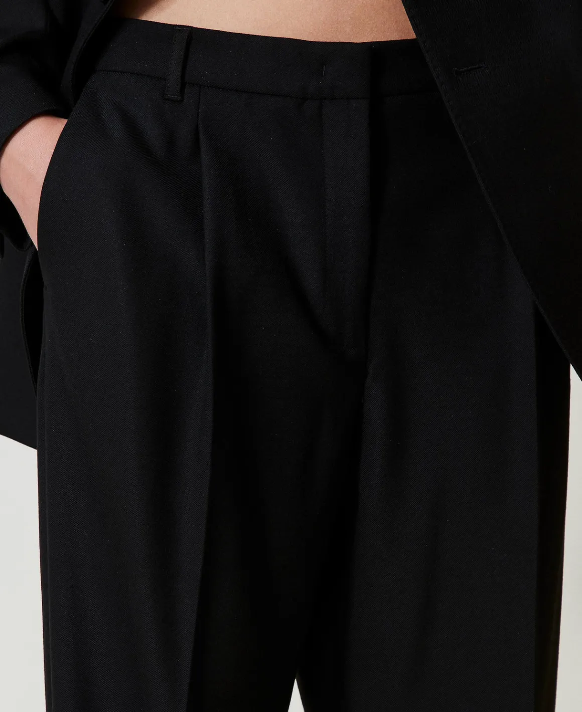 TWINSET Milano Pantaloni In Serge Misto Lana | Pantaloni Eleganti | Pantaloni Dritti E A Sigaretta