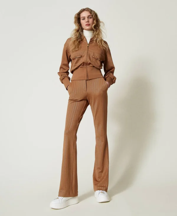 TWINSET Milano Pantaloni In Tessuto Scuba Jacquard | Pantaloni Flare