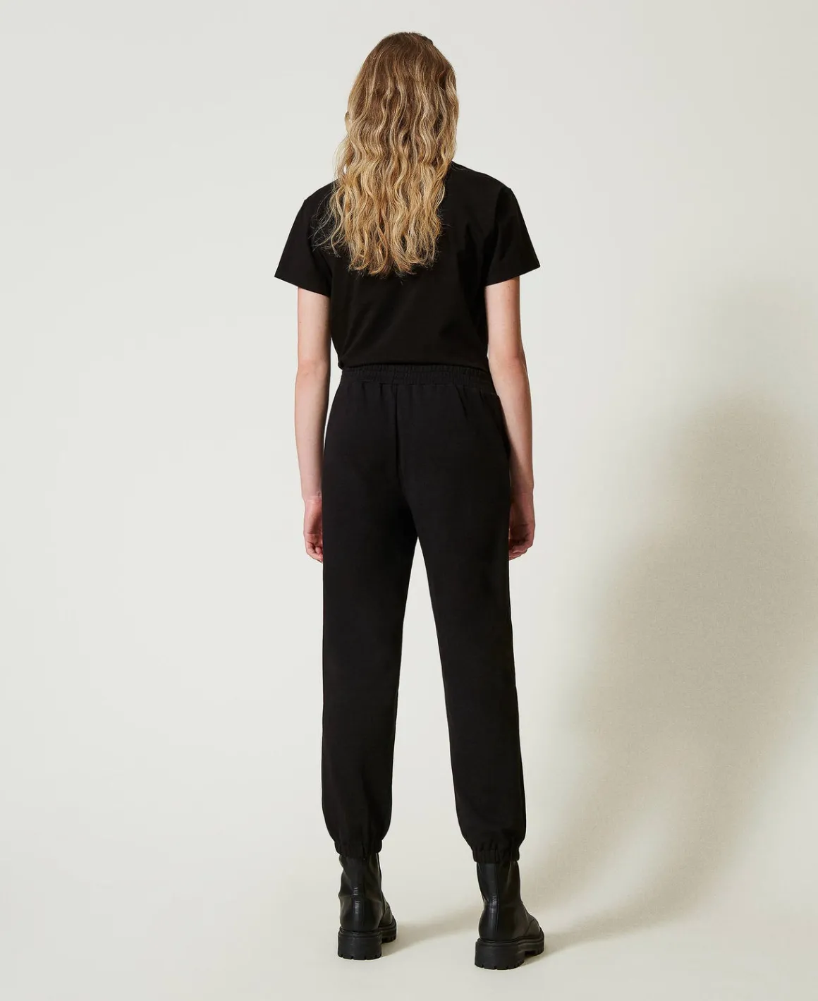 TWINSET Milano Pantaloni Joggers In Felpa Con Raso | Pantaloni Jogging