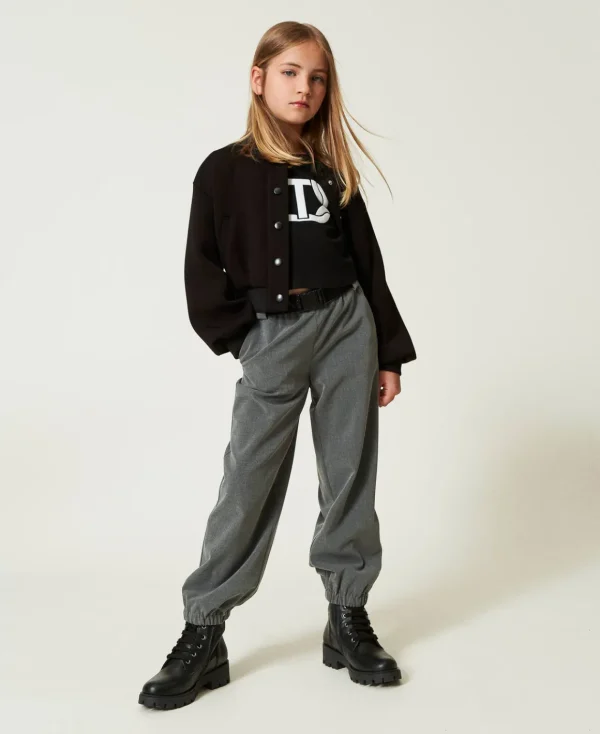 TWINSET Milano Pantaloni Joggers In Flanella Con Cintura | Pantaloni E Jeans