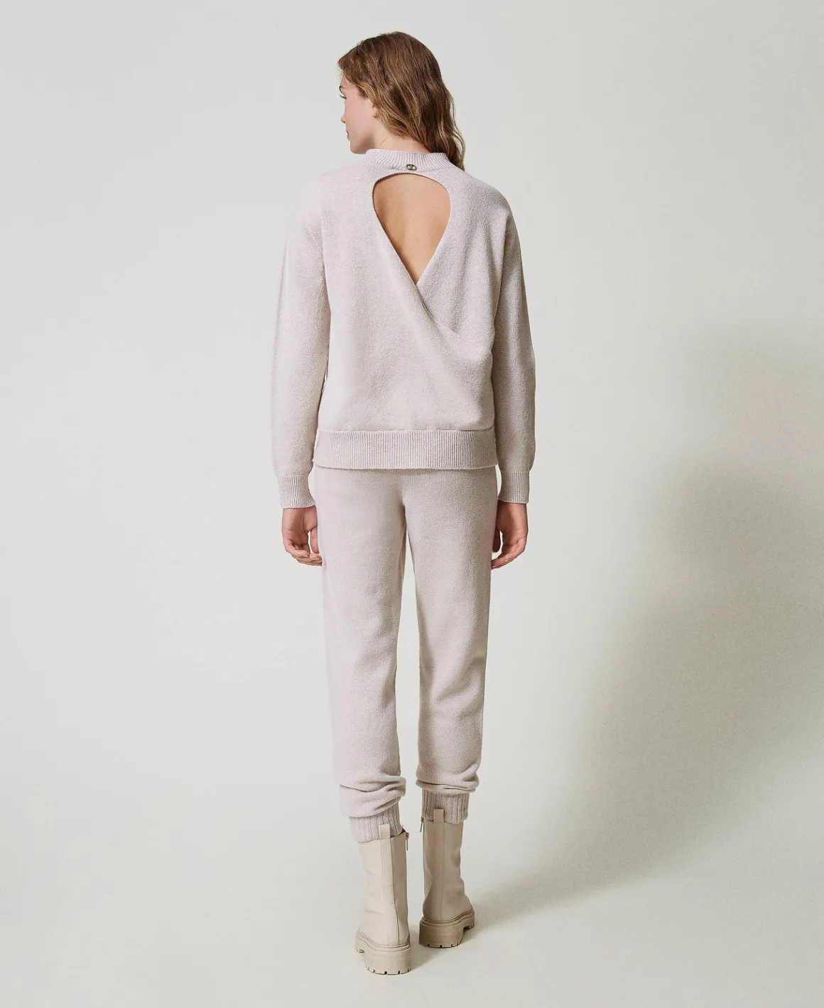 TWINSET Milano Pantaloni Joggers In Maglia Misto Lana E Lurex | Pantaloni Jogging