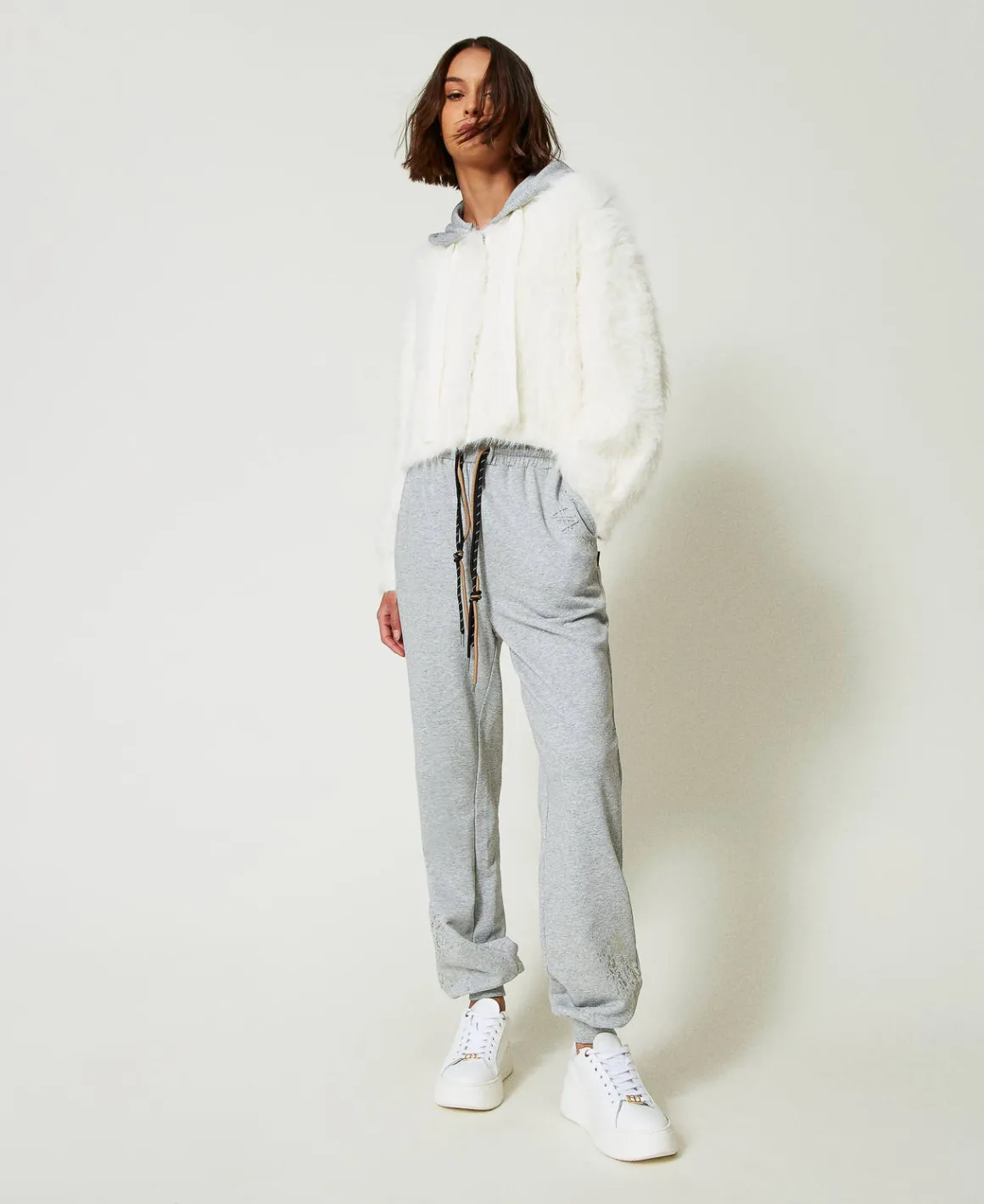TWINSET Milano Pantaloni Joggers MYFO Con Stampa Glitter | Pantaloni Jogging