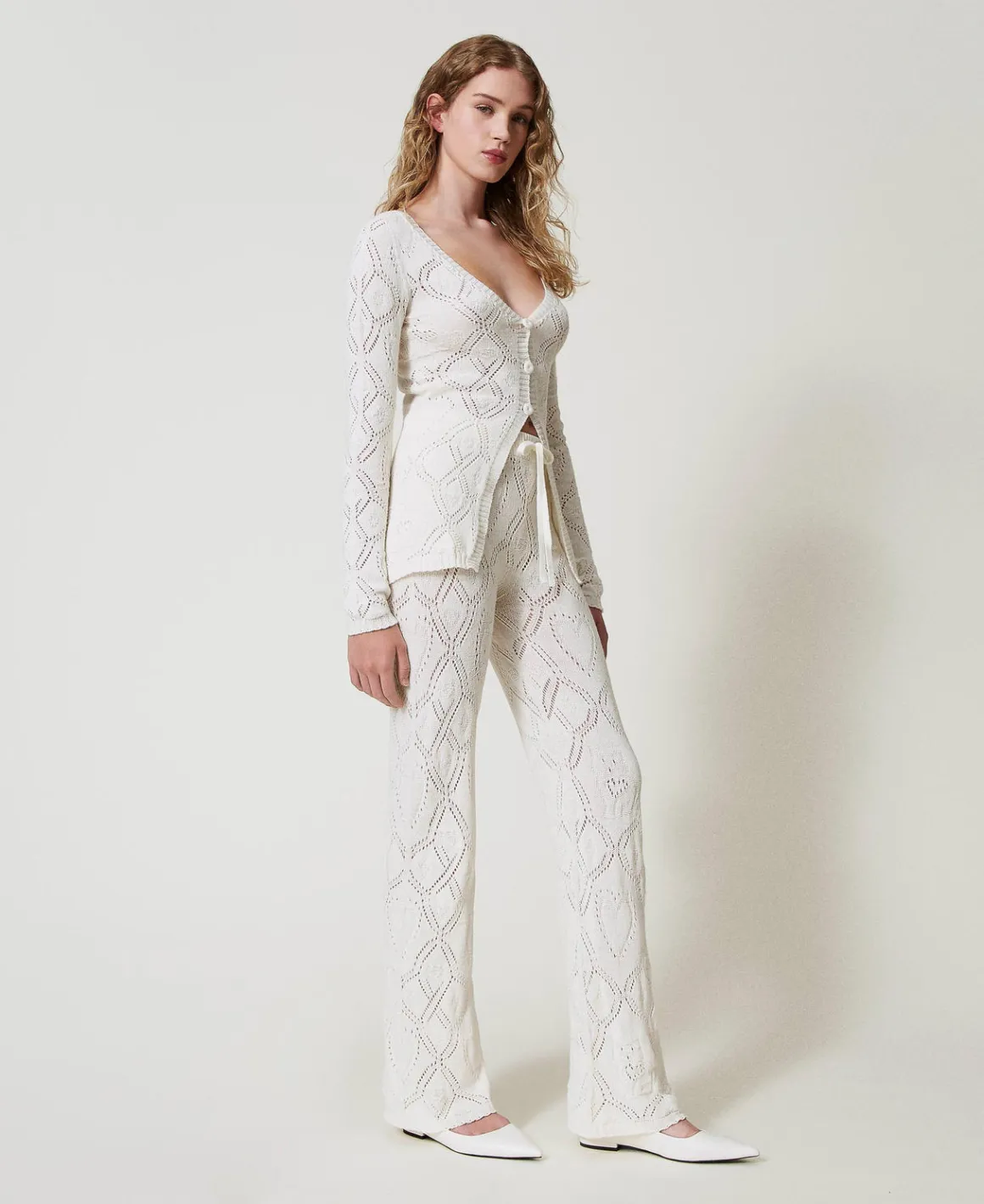 TWINSET Milano Pantaloni Seamless In Filato Treeblend | Pantaloni Dritti E A Sigaretta